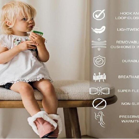 Jack & Lily Cuddly Steps Baby & Toddler Suede Boots Classic Blush 18-24 Months - Picture 5 of 16